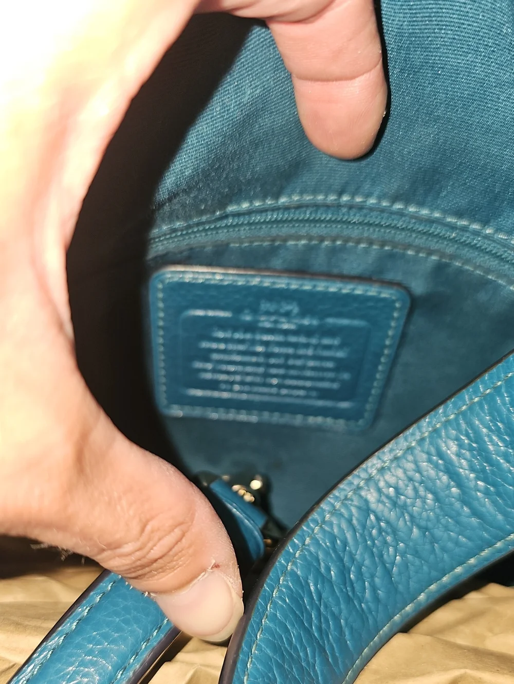 Coach Turquoise Leather Harley Bag